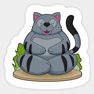 Cat at Yoga Fitness Sticker